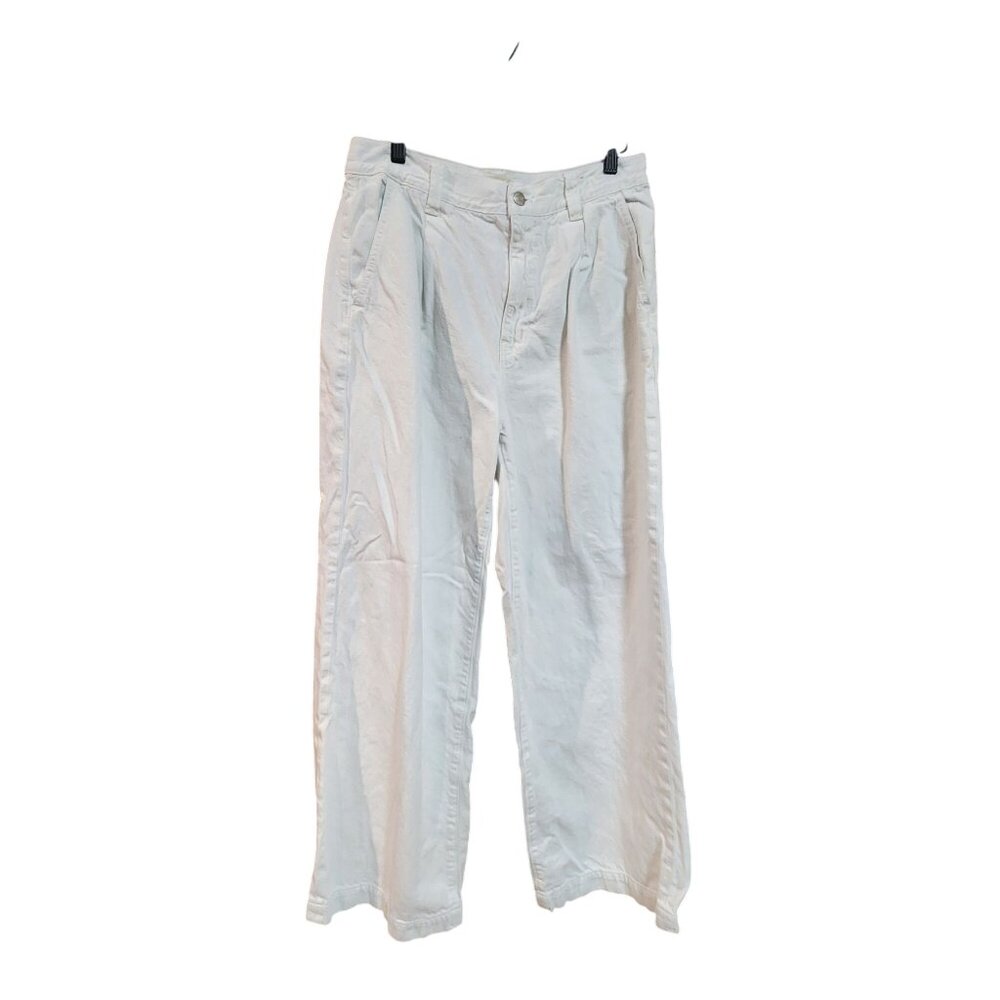 Madewell The Harlow Wide-Leg Jeans In White Denim Size 28
